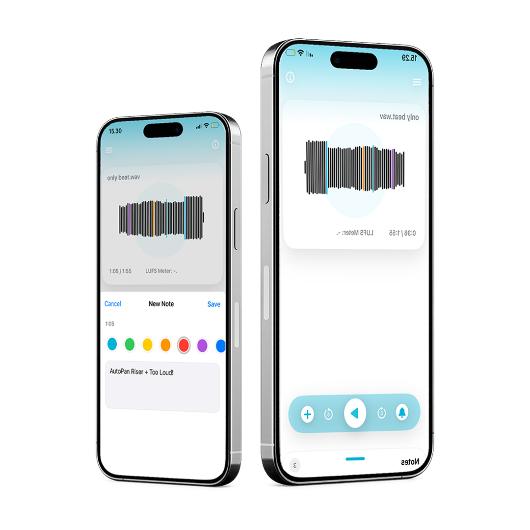 NoteWave Studio app on iPhone